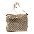 Shoulder Bag Flap Messenger Beige Monogrammed Canvas