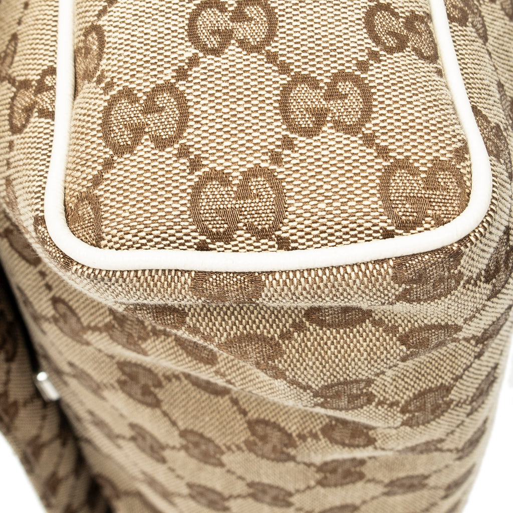 Shoulder Bag Flap Messenger Beige Monogrammed Canvas