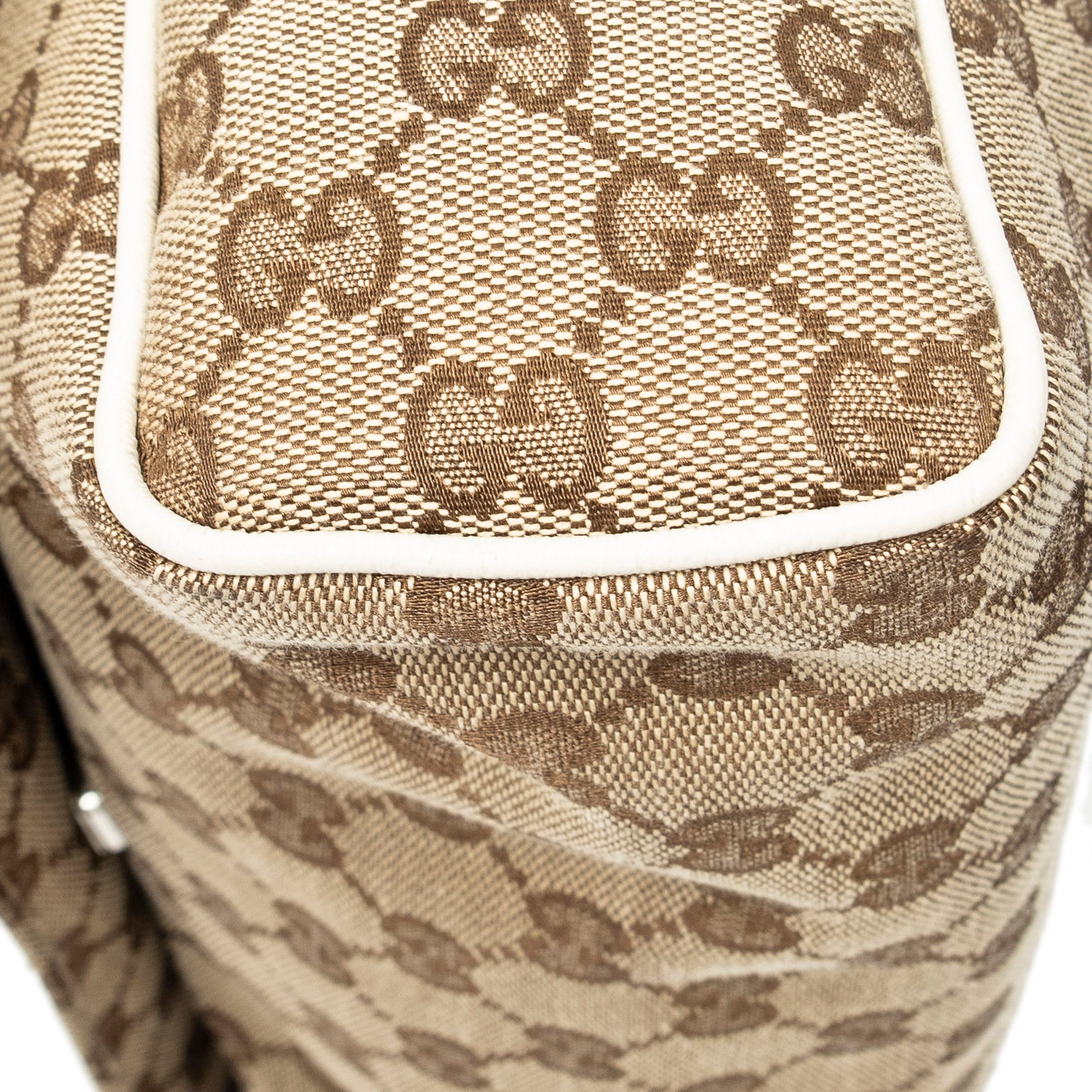 Shoulder Bag Flap Messenger Beige Monogrammed Canvas