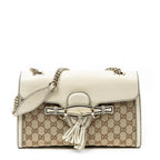 Shoulder Bag Medium Emily Chain Beige Monogrammed Canvas