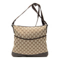 Sac à Bandoulière Messager Moyen Toile Monogrammée Beige