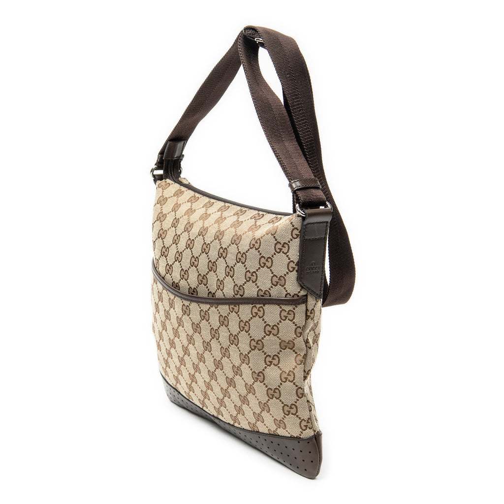 Shoulder Bag Medium Messenger Beige Monogrammed Canvas