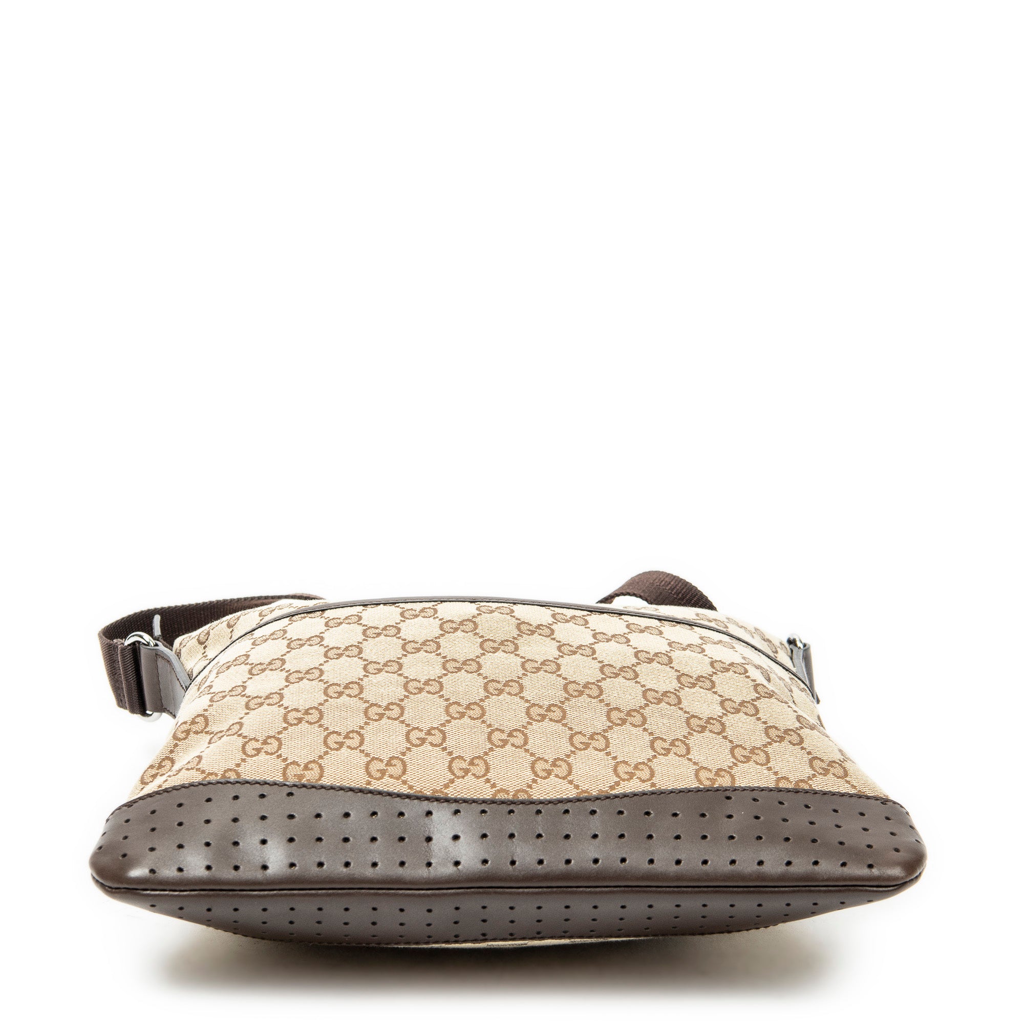 Sac à Bandoulière Messager Moyen Toile Monogrammée Beige