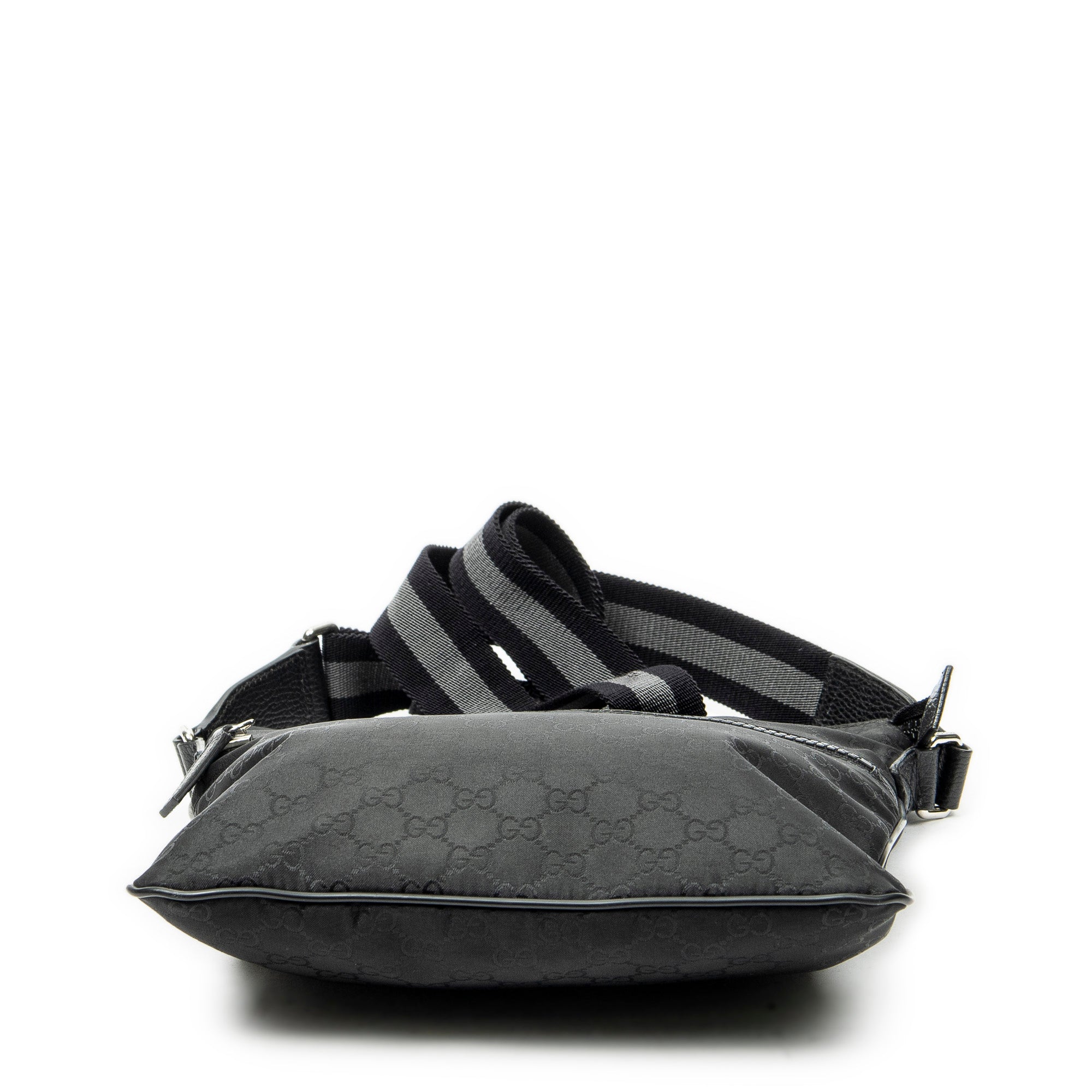 Shoulder Bag Web Square Nylon Messenger Black Monogrammed Nylon Canvas