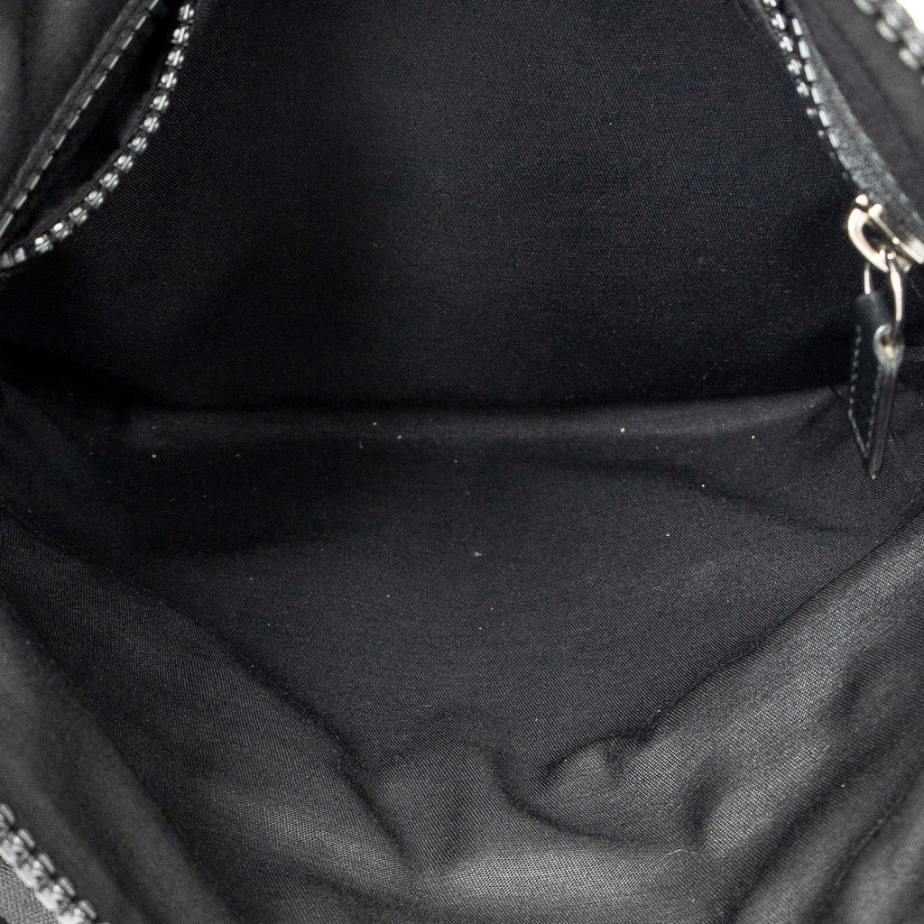 Shoulder Bag Web Square Nylon Messenger Black Monogrammed Nylon Canvas