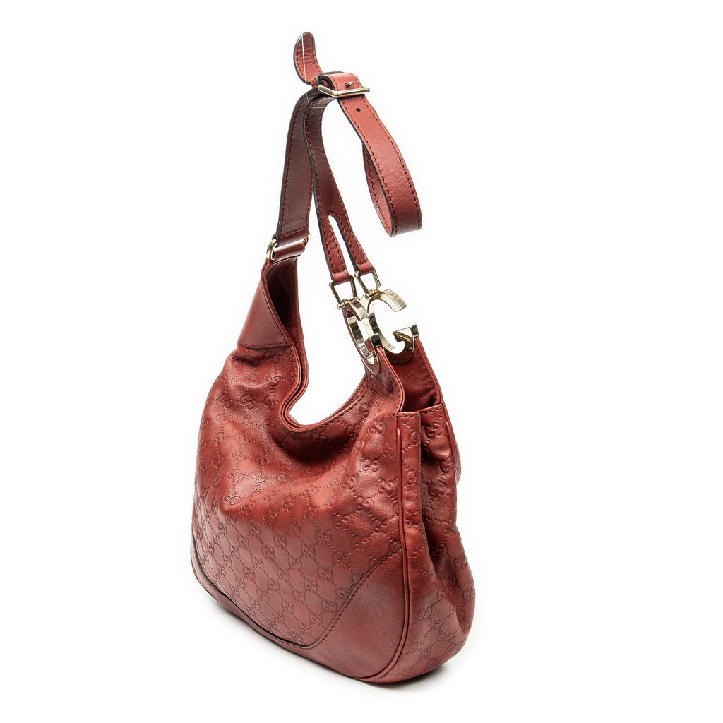 Shoulder Bag Charlotte Messenger Red Guccissima Leather
