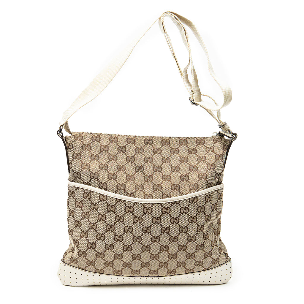 Shoulder Bag Medium Messenger Beige Monogrammed Canvas