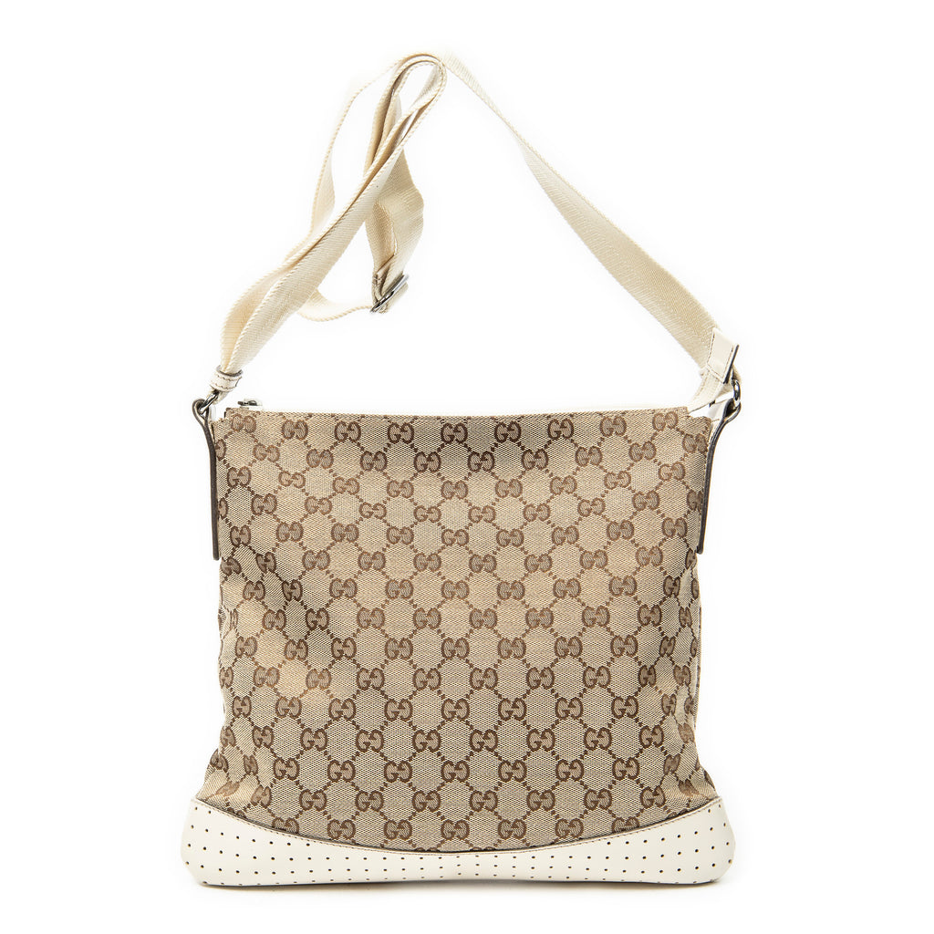 Shoulder Bag Medium Messenger Beige Monogrammed Canvas