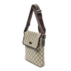 Shoulder Bag Small Flap Messenger Beige Supreme Coated Canvas