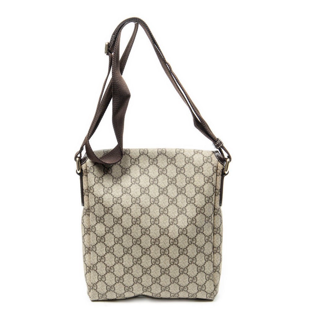 Shoulder Bag Small Flap Messenger Beige Supreme Coated Canvas