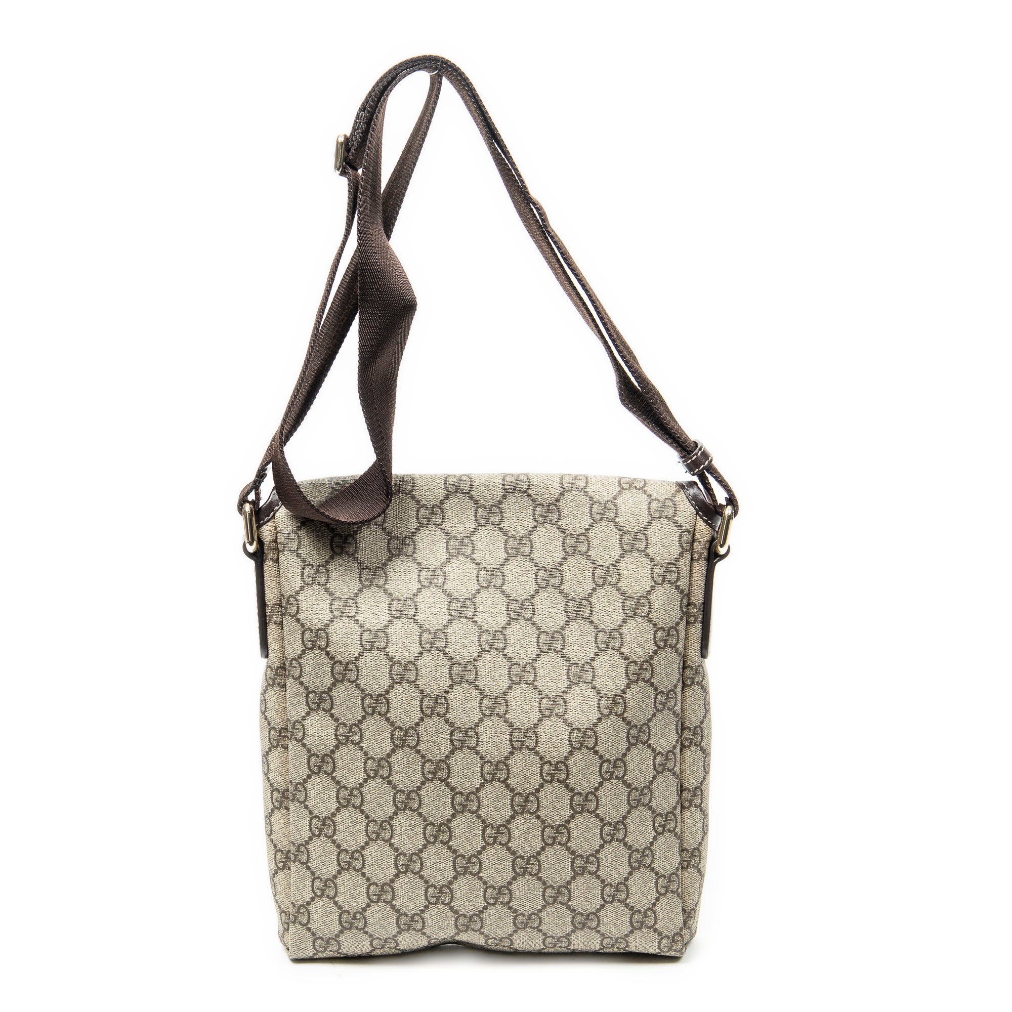 Shoulder Bag Small Flap Messenger Beige Supreme Coated Canvas