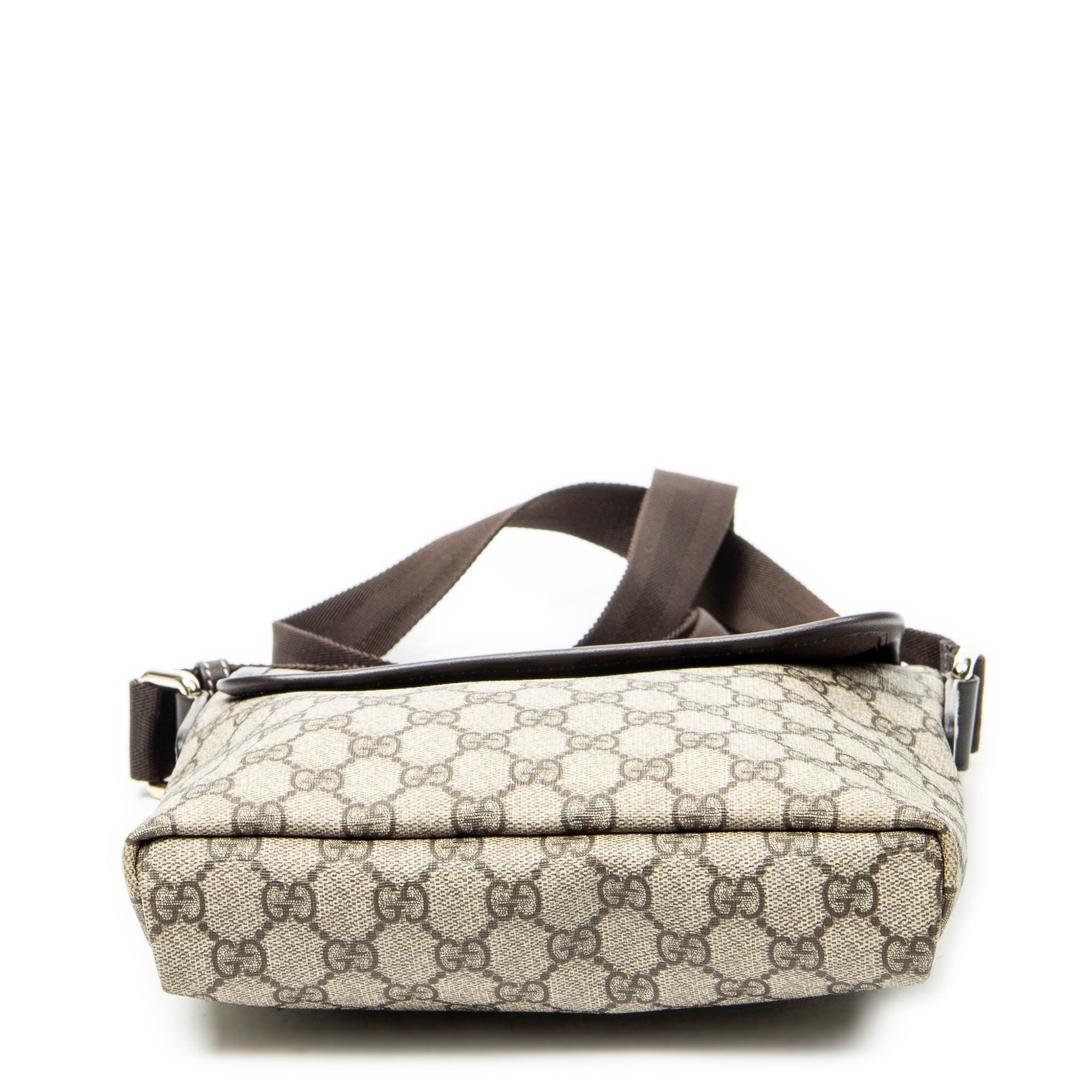 Shoulder Bag Small Flap Messenger Beige Supreme Coated Canvas