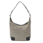 Shoulder Bag Shoulder Zip Hobo Beige Canvas