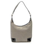 Shoulder Bag Shoulder Zip Hobo Beige Canvas