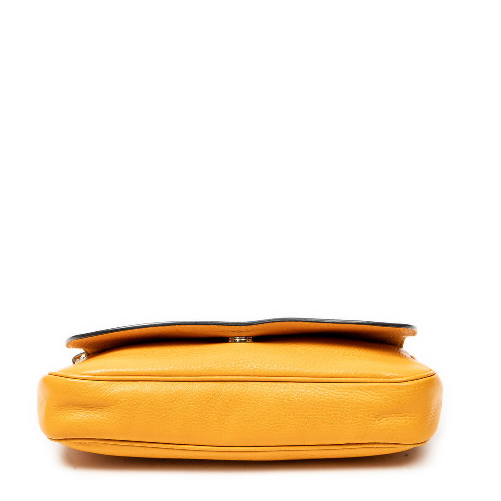 Shoulder Bag Soho Chain Crossbody Orange Grained Calfskin Leather