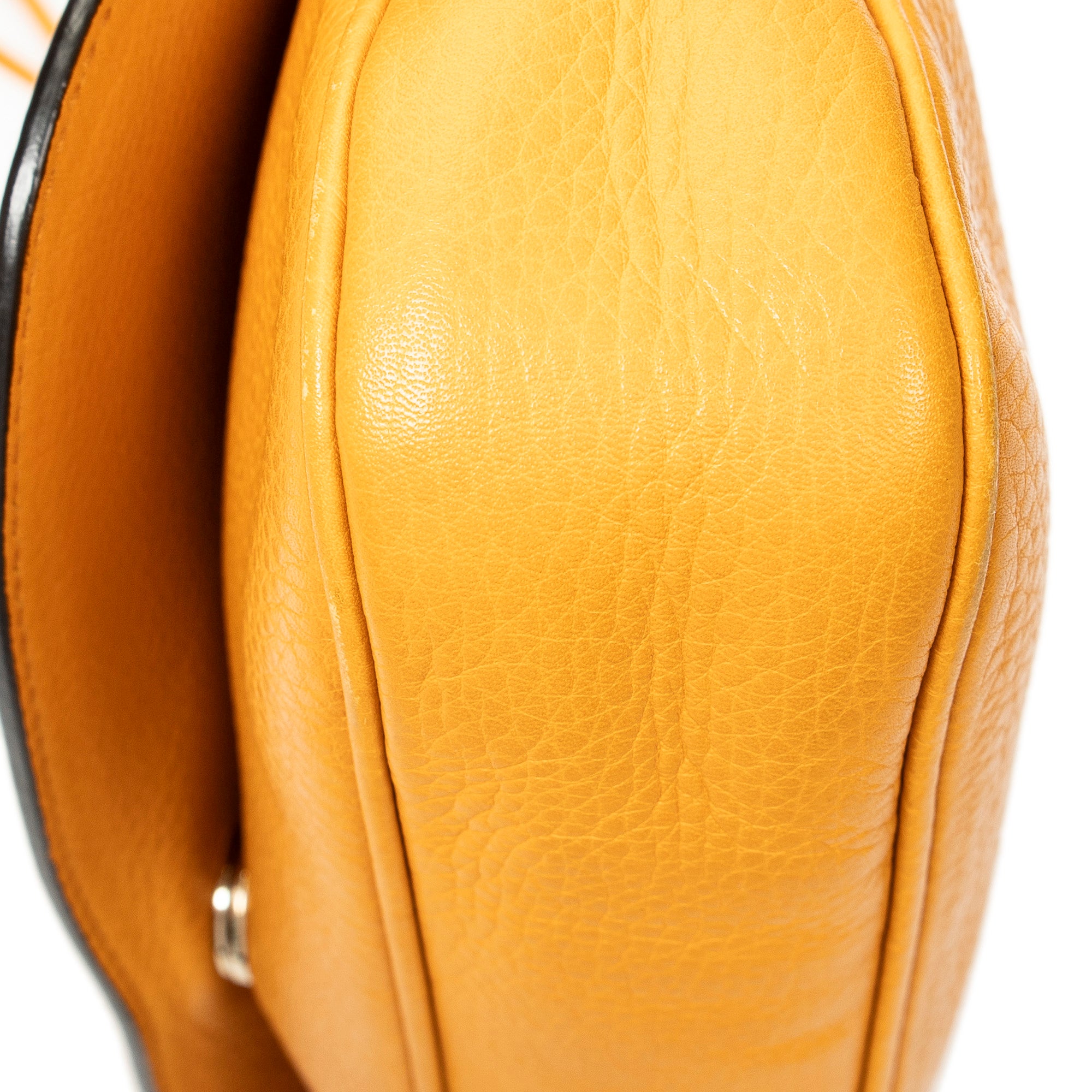 Shoulder Bag Soho Chain Crossbody Orange Grained Calfskin Leather