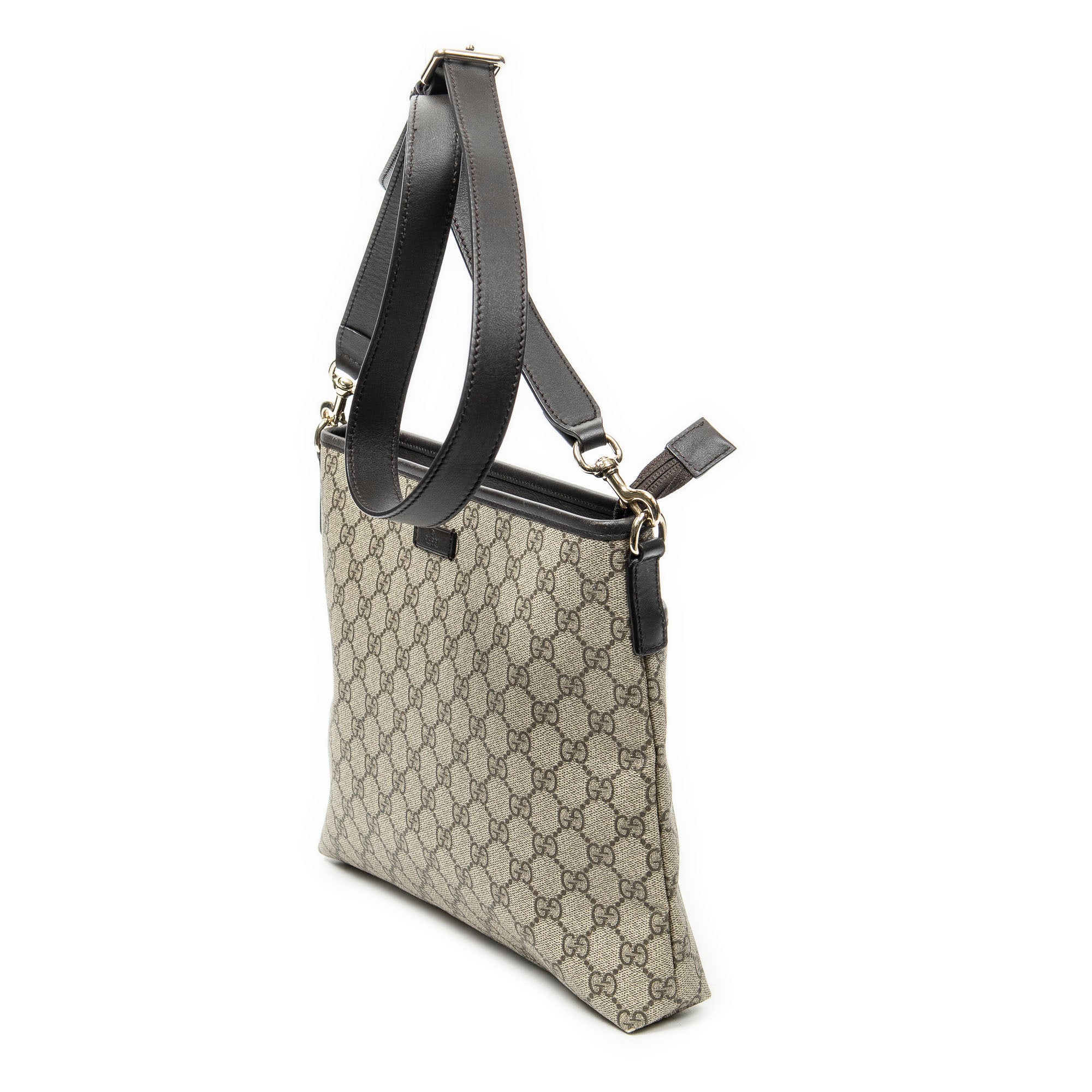 Shoulder Bag Front Slip Pocket Messenger Beige Supreme Coated Canvas