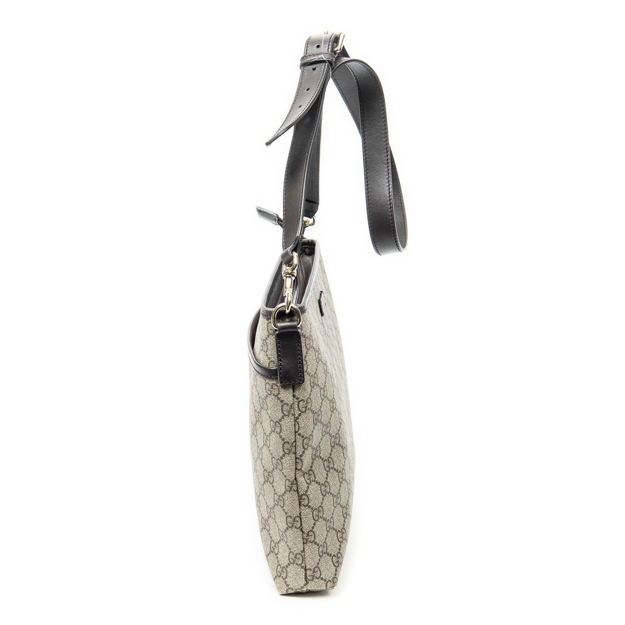 Shoulder Bag Front Slip Pocket Messenger Beige Supreme Coated Canvas