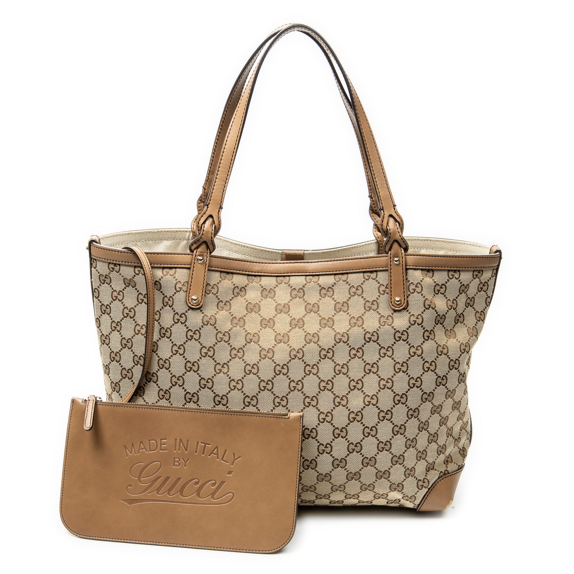 Shoulder Bag Medium Craft Tote Beige Monogrammed Canvas