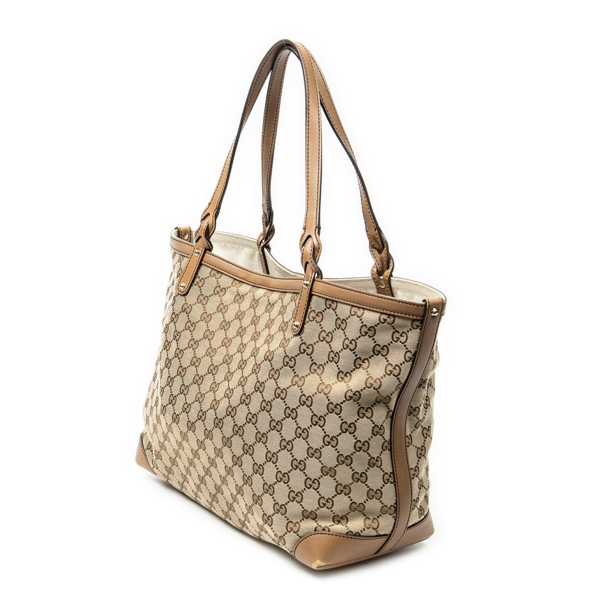Shoulder Bag Medium Craft Tote Beige Monogrammed Canvas