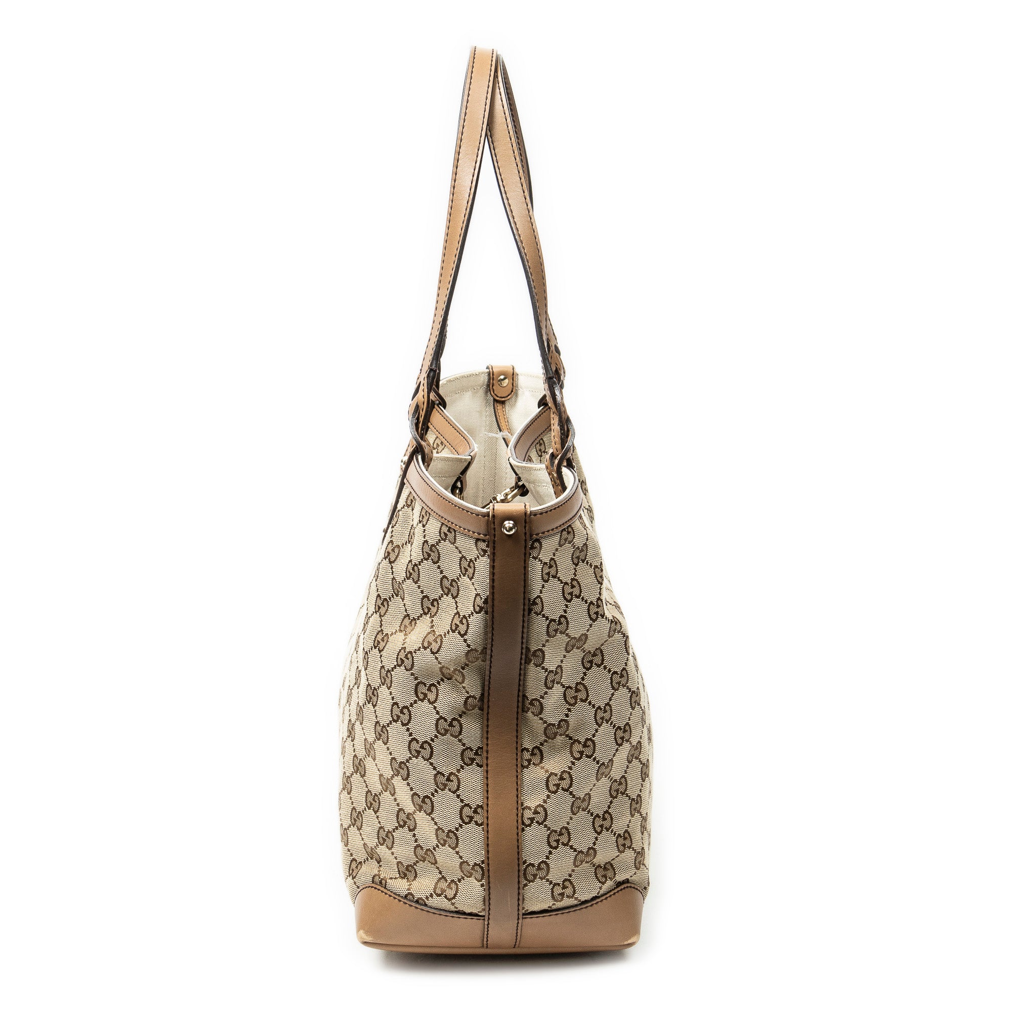 Shoulder Bag Medium Craft Tote Beige Monogrammed Canvas