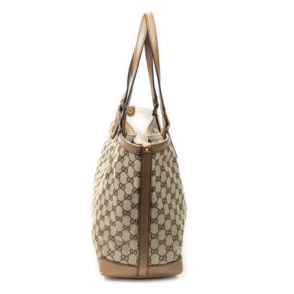 Shoulder Bag Medium Craft Tote Beige Monogrammed Canvas
