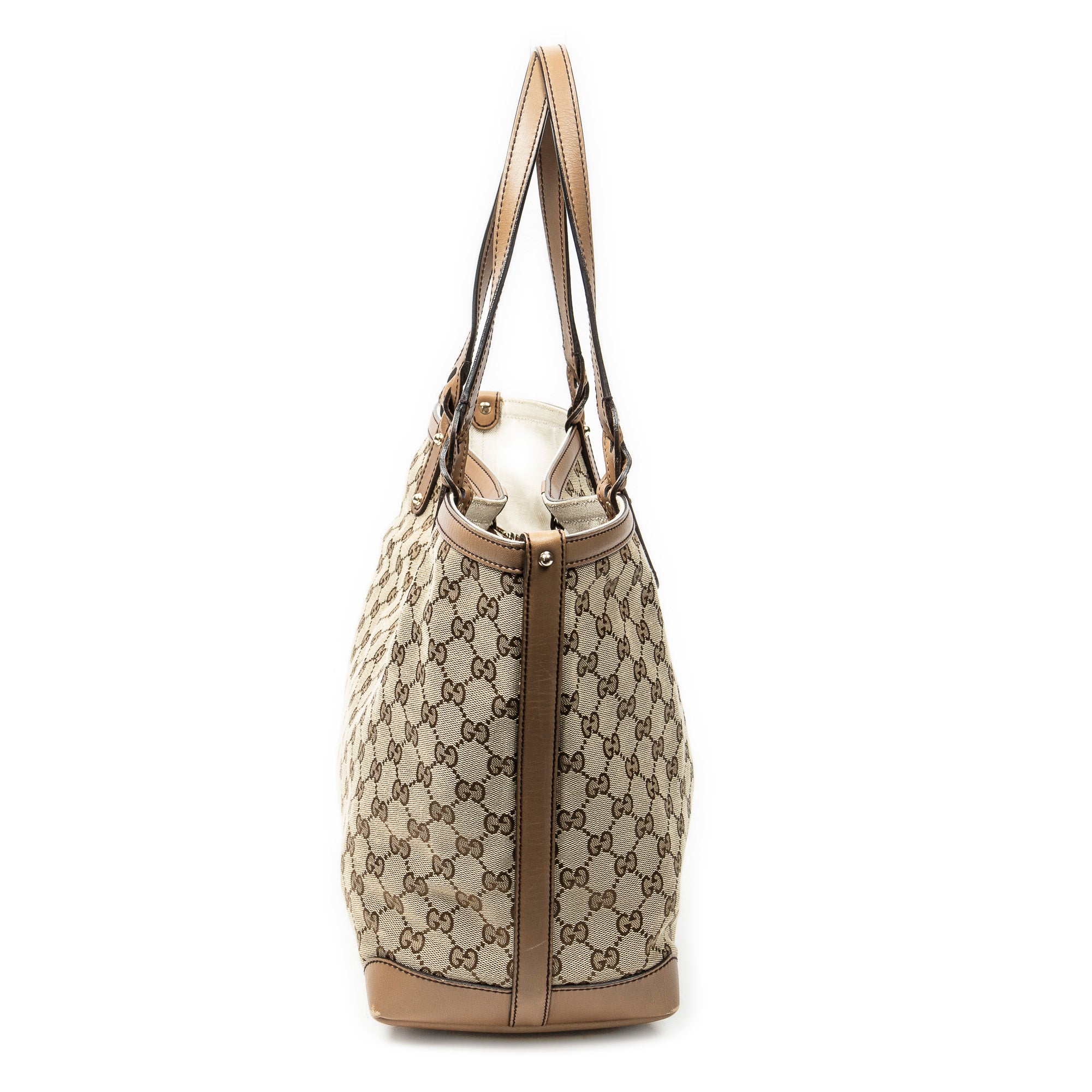 Shoulder Bag Medium Craft Tote Beige Monogrammed Canvas