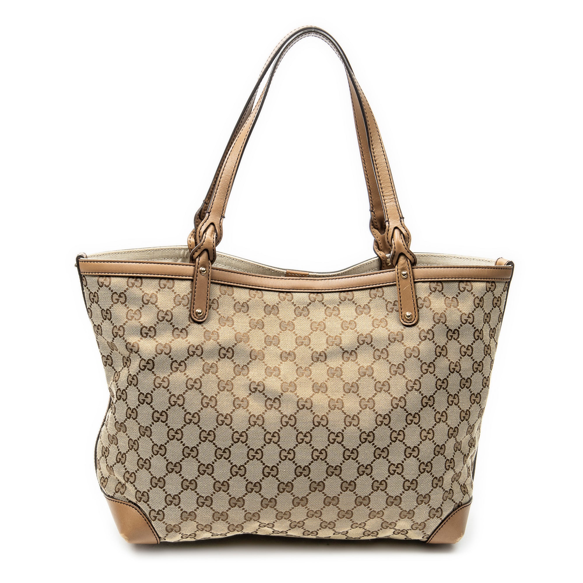 Shoulder Bag Medium Craft Tote Beige Monogrammed Canvas
