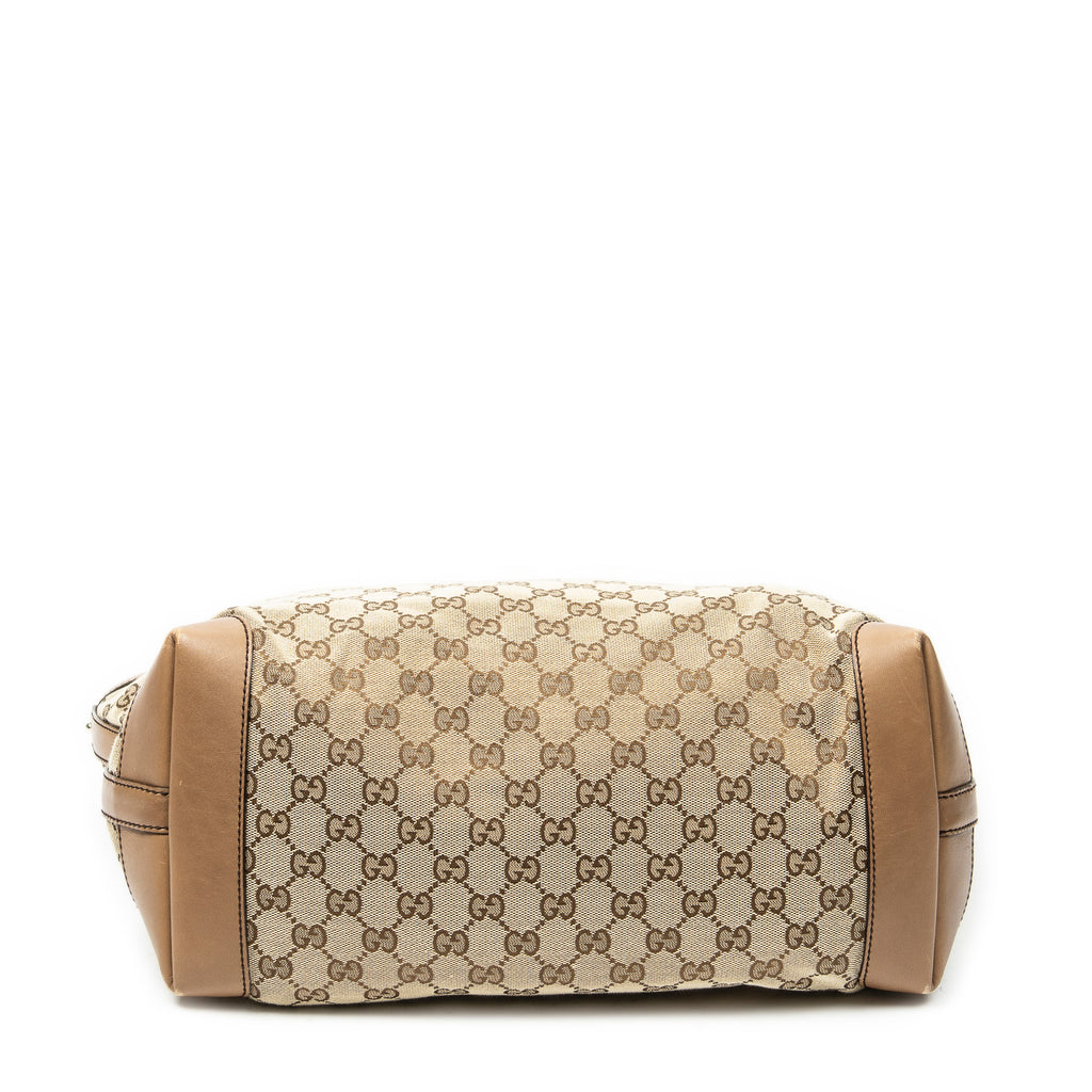 Shoulder Bag Medium Craft Tote Beige Monogrammed Canvas