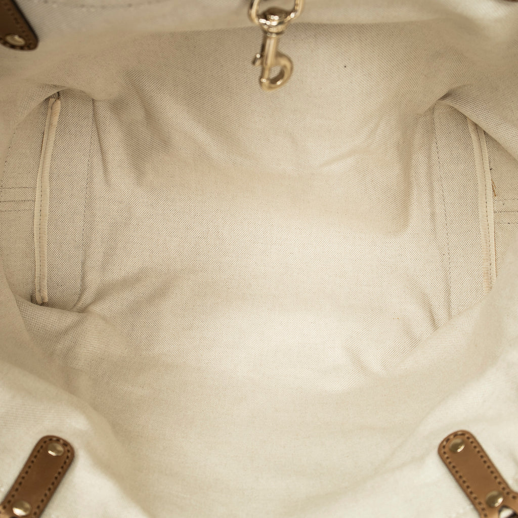 Shoulder Bag Medium Craft Tote Beige Monogrammed Canvas