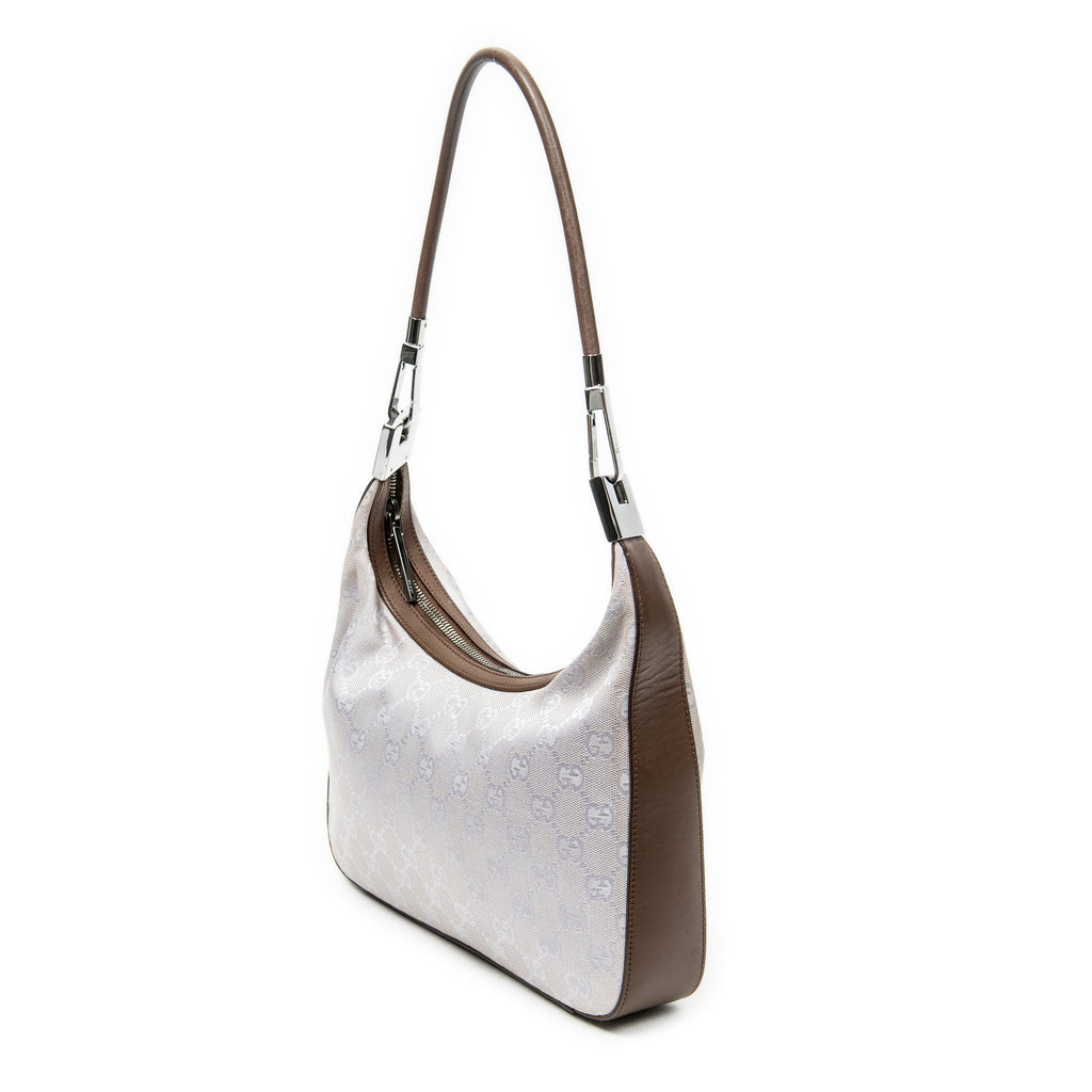 Shoulder Bag Small Zip Hobo Lilac Monogrammed Canvas