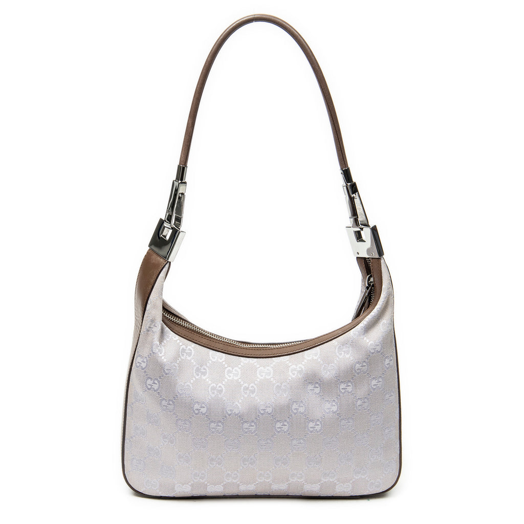 Shoulder Bag Small Zip Hobo Lilac Monogrammed Canvas