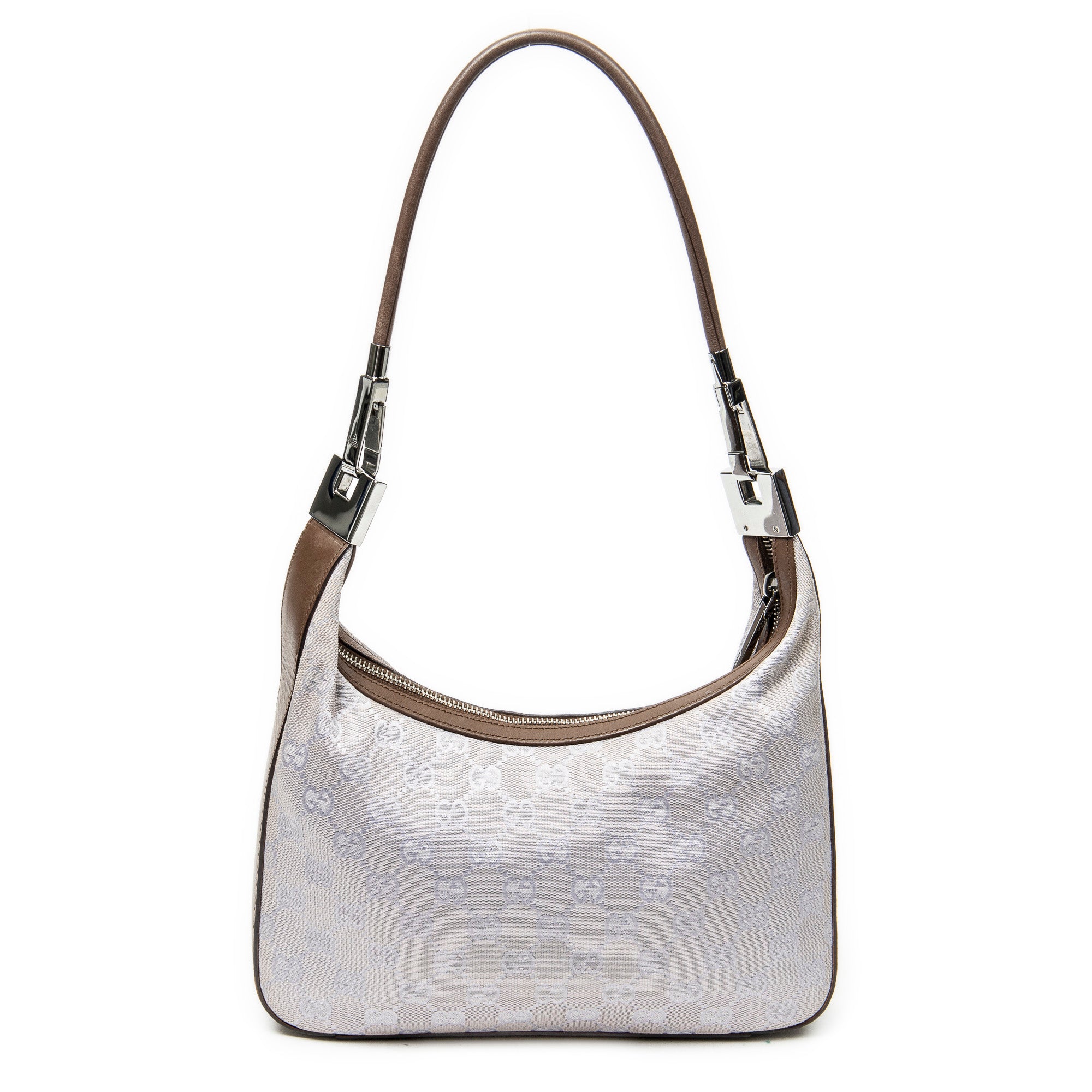 Shoulder Bag Small Zip Hobo Lilac Monogrammed Canvas