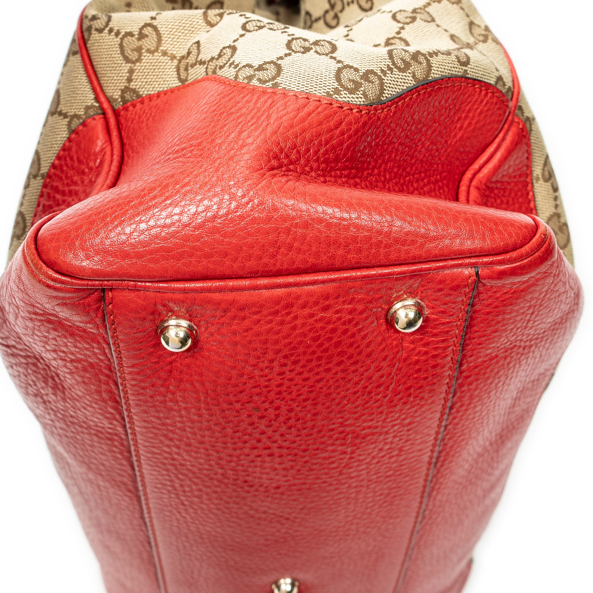 Shoulder Bag Large Bamboo Handle Tote Beige Monogrammed Canvas
