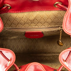 Backpack Mini Bamboo Backpack Red Calfskin Leather