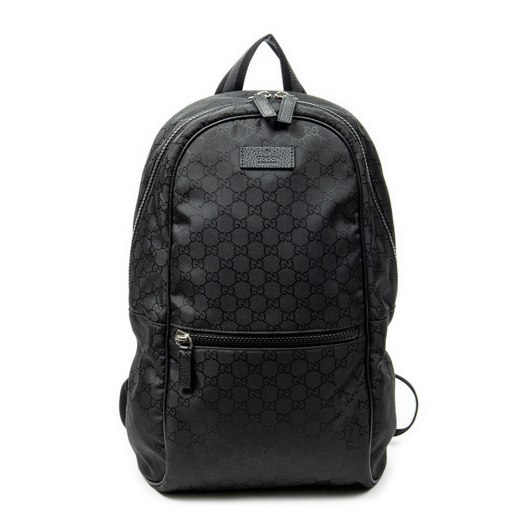 Backpack GG Nylon Backpack Black Monogrammed Nylon Canvas