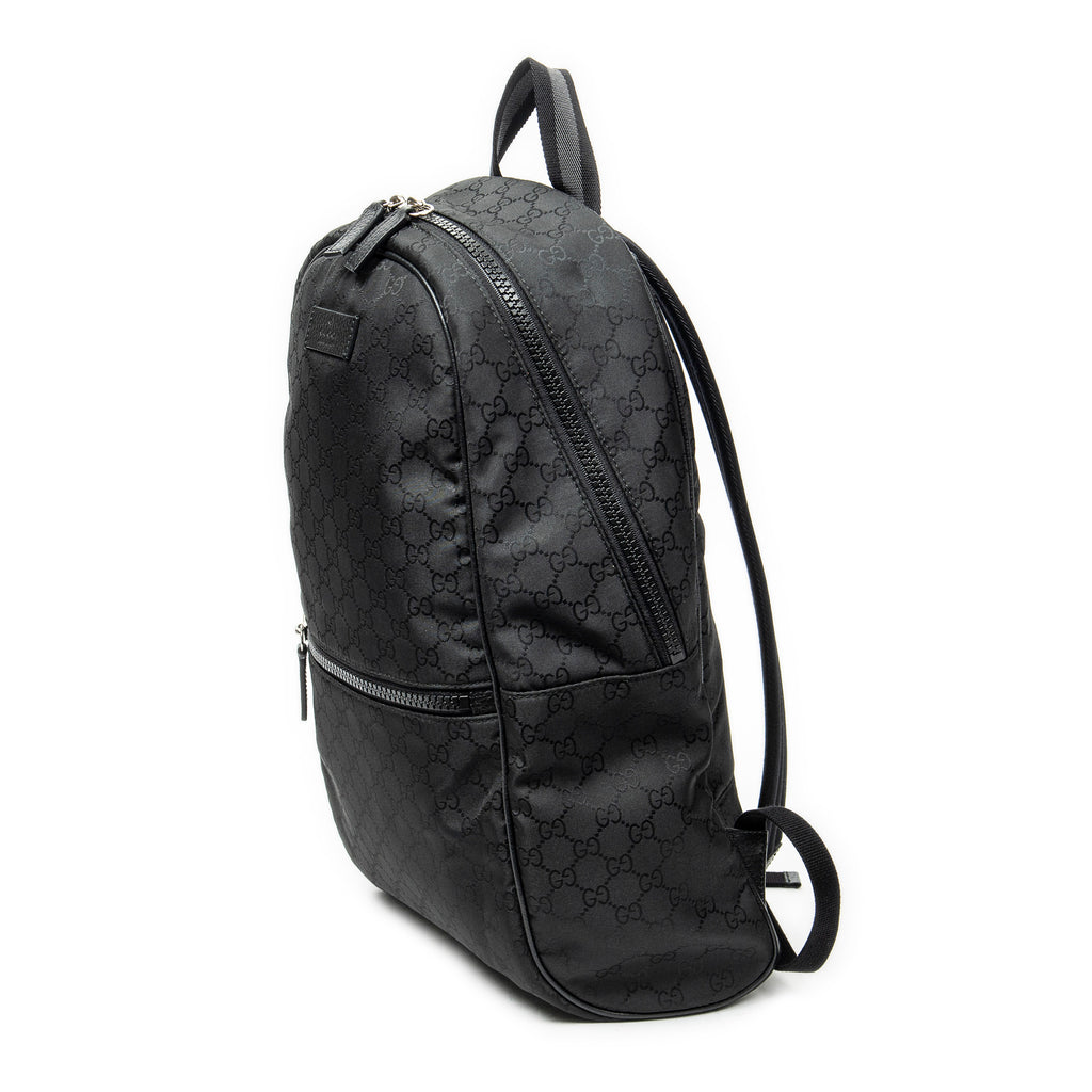 Backpack GG Nylon Backpack Black Monogrammed Nylon Canvas