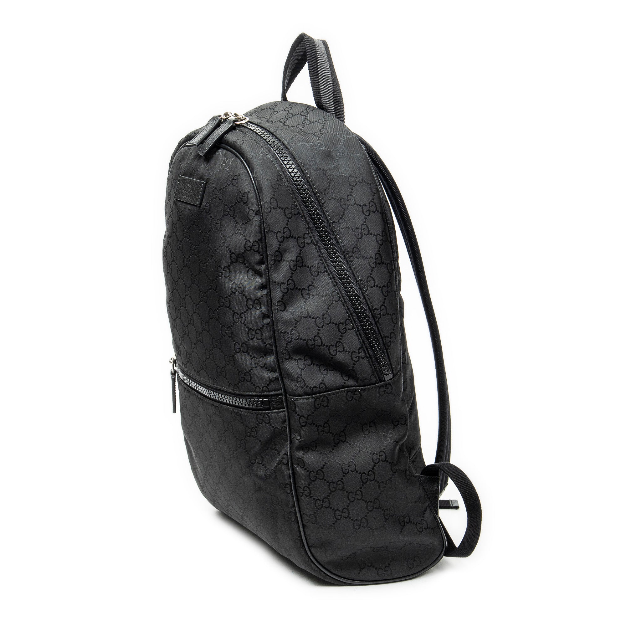 Backpack GG Nylon Backpack Black Monogrammed Nylon Canvas