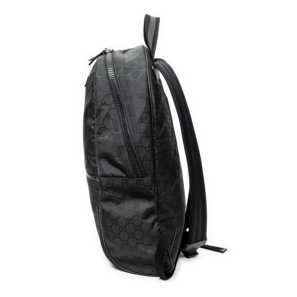 Backpack GG Nylon Backpack Black Monogrammed Nylon Canvas