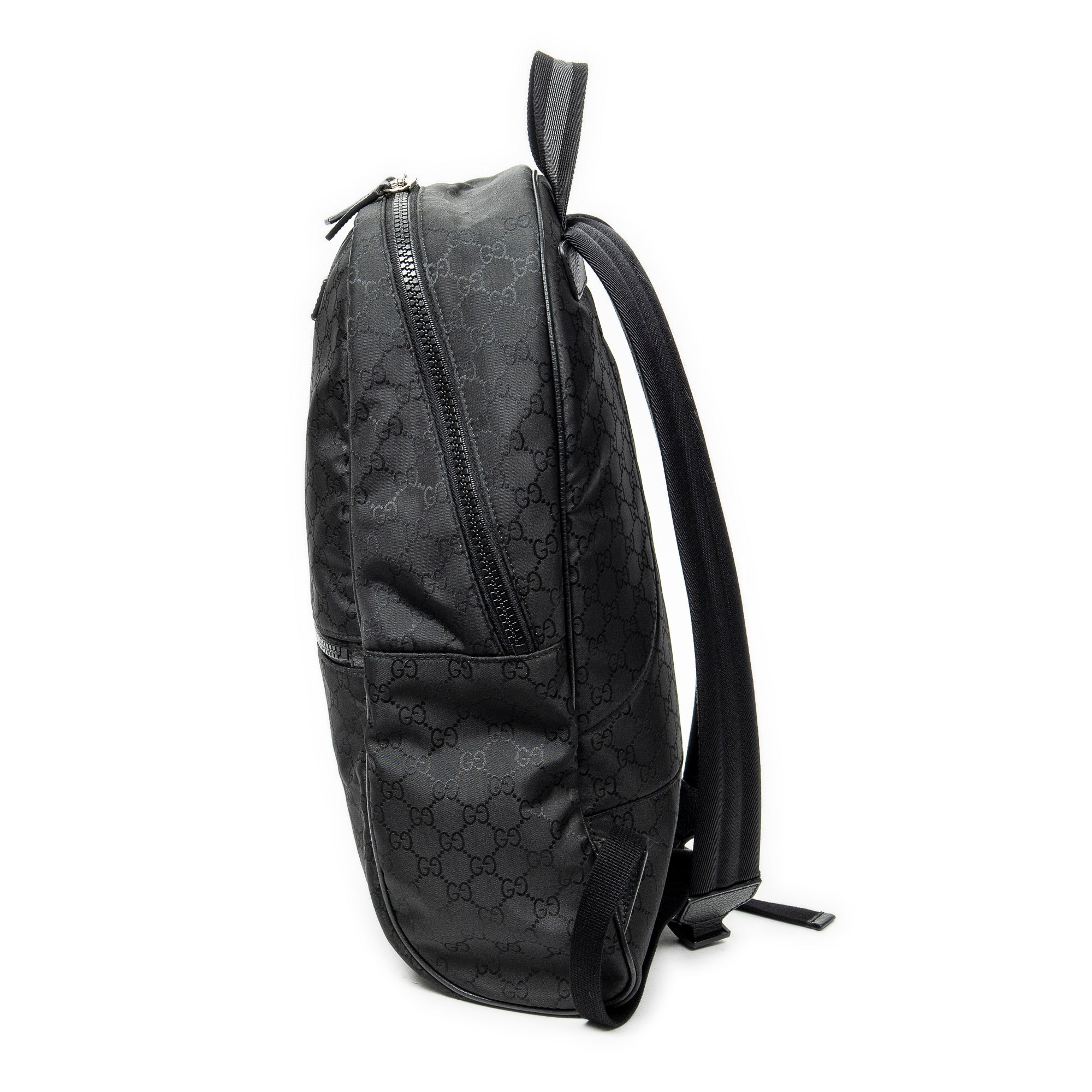 Backpack GG Nylon Backpack Black Monogrammed Nylon Canvas