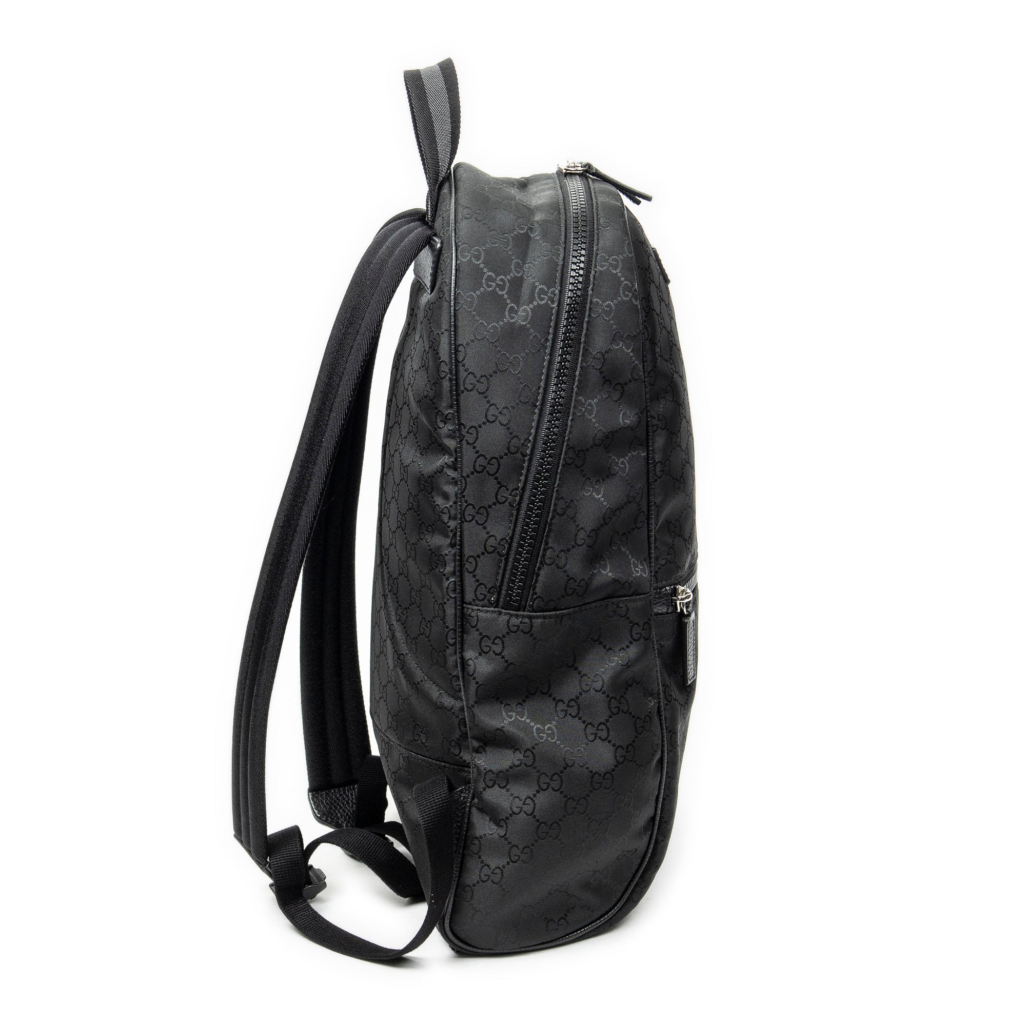 Backpack GG Nylon Backpack Black Monogrammed Nylon Canvas