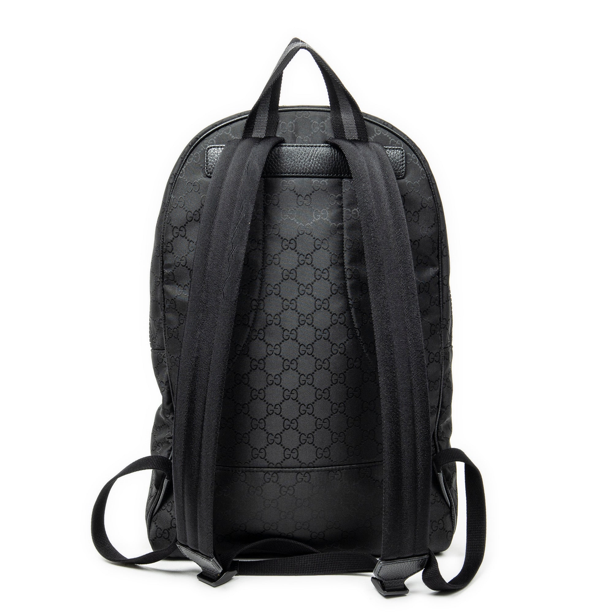Backpack GG Nylon Backpack Black Monogrammed Nylon Canvas