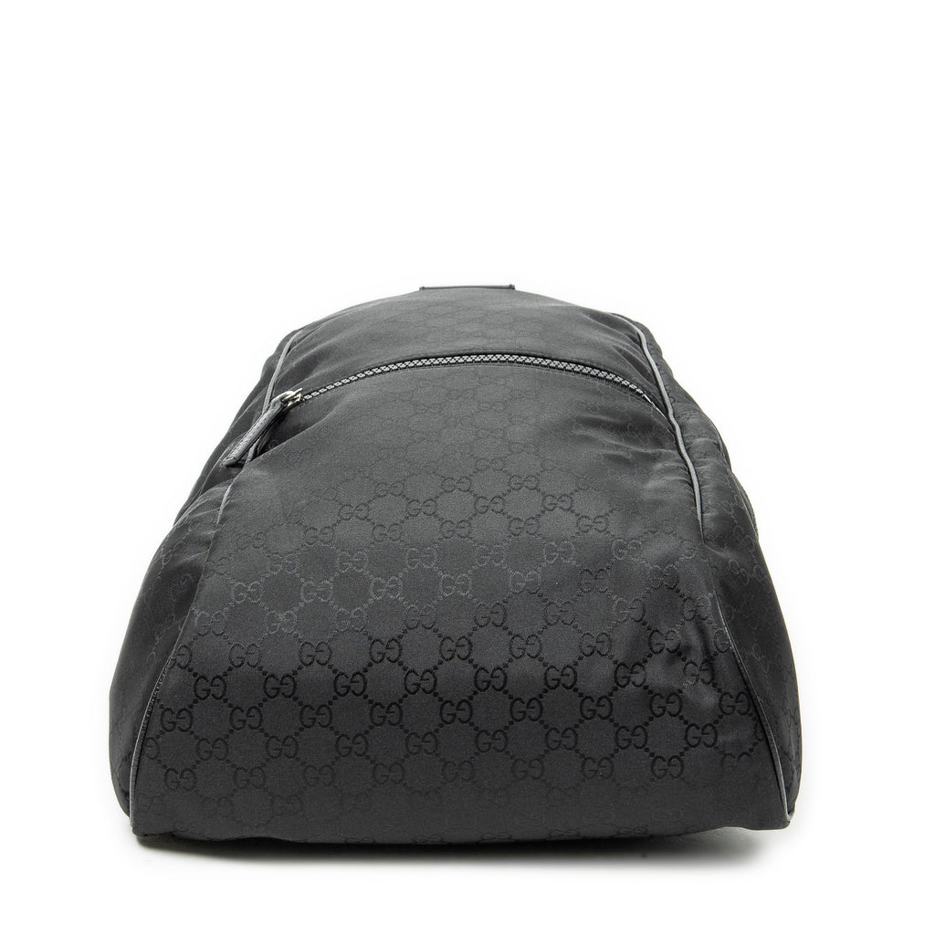Backpack GG Nylon Backpack Black Monogrammed Nylon Canvas