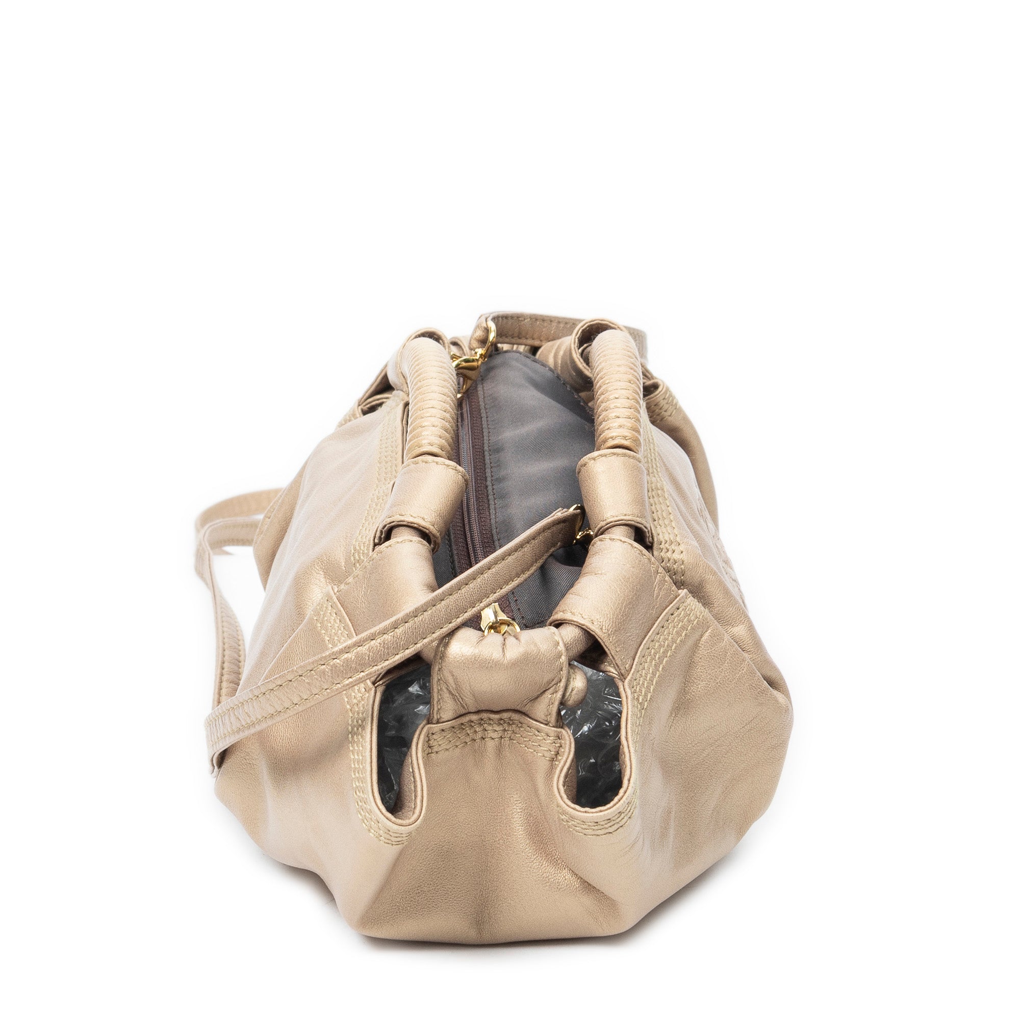 Shoulder Bag Mini Aire Brisa Crossbody Gold Calfskin Leather