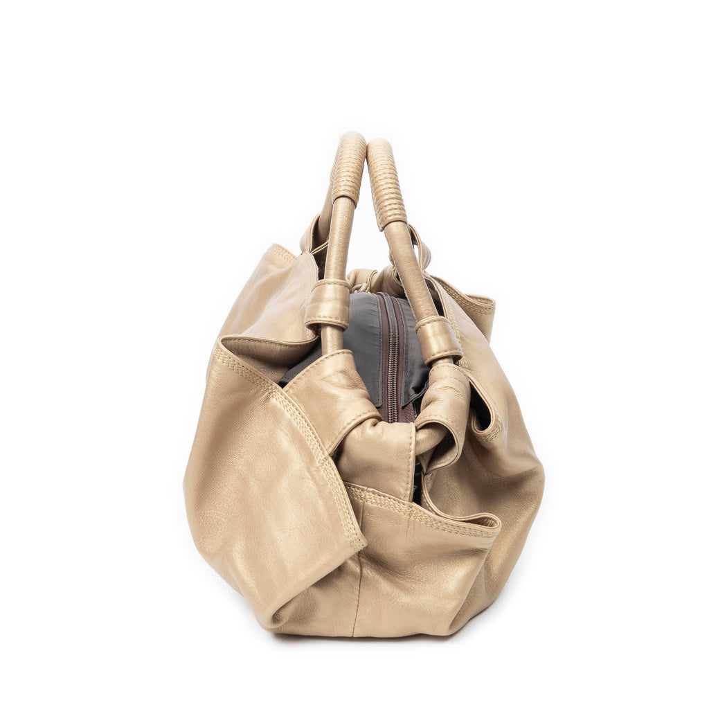 Shoulder Bag Aire Brisa Hobo Gold Calfskin Leather