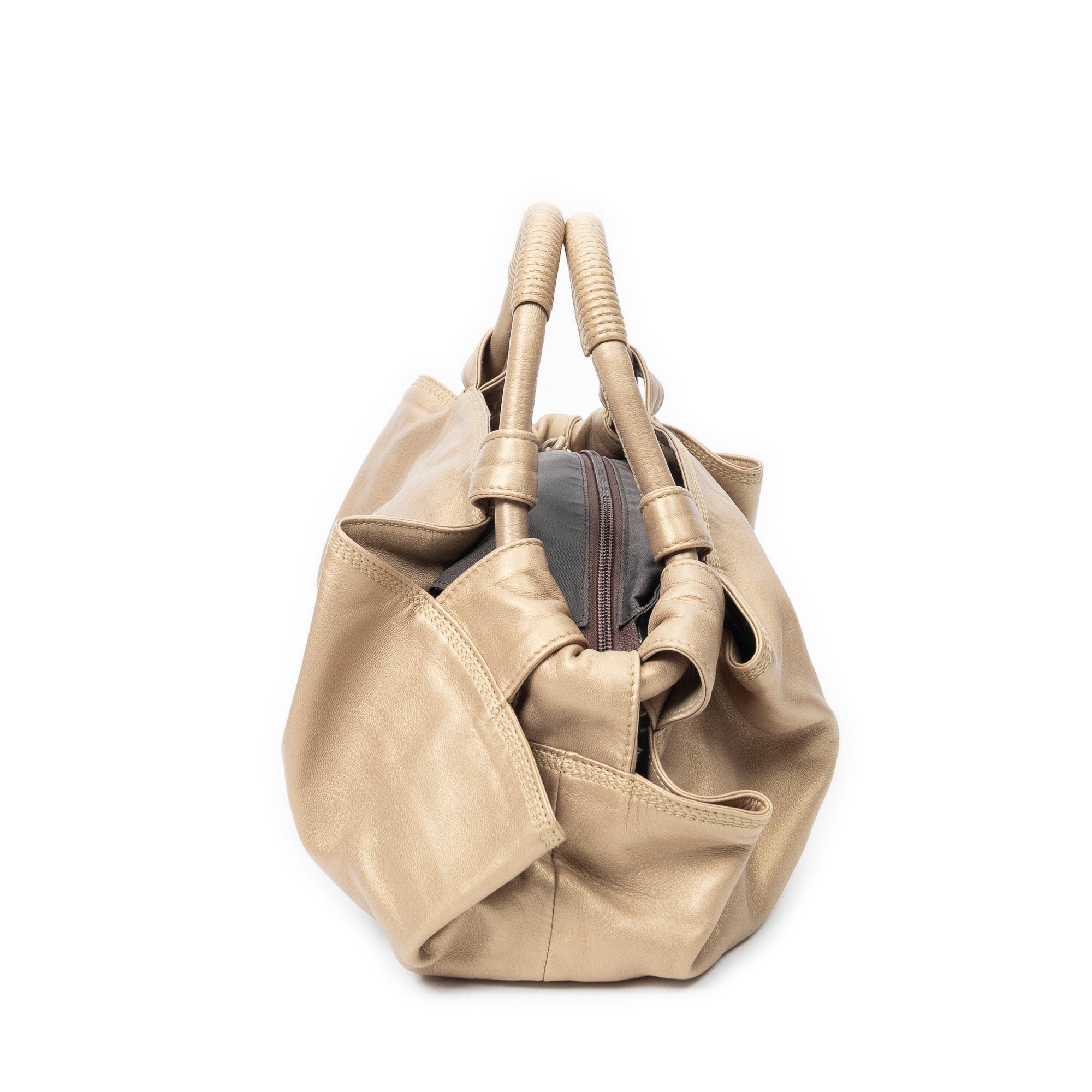 Shoulder Bag Aire Brisa Hobo Gold Calfskin Leather