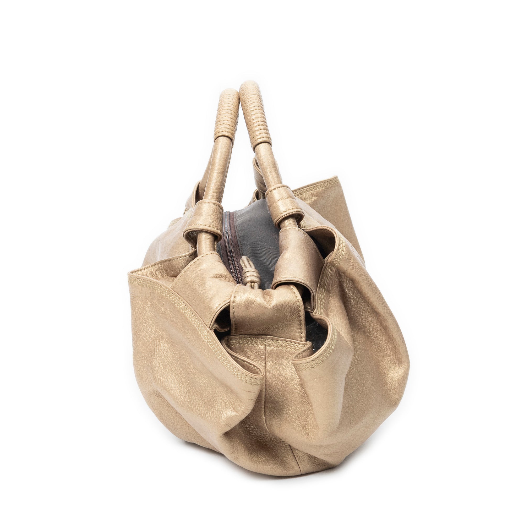 Shoulder Bag Aire Brisa Hobo Gold Calfskin Leather