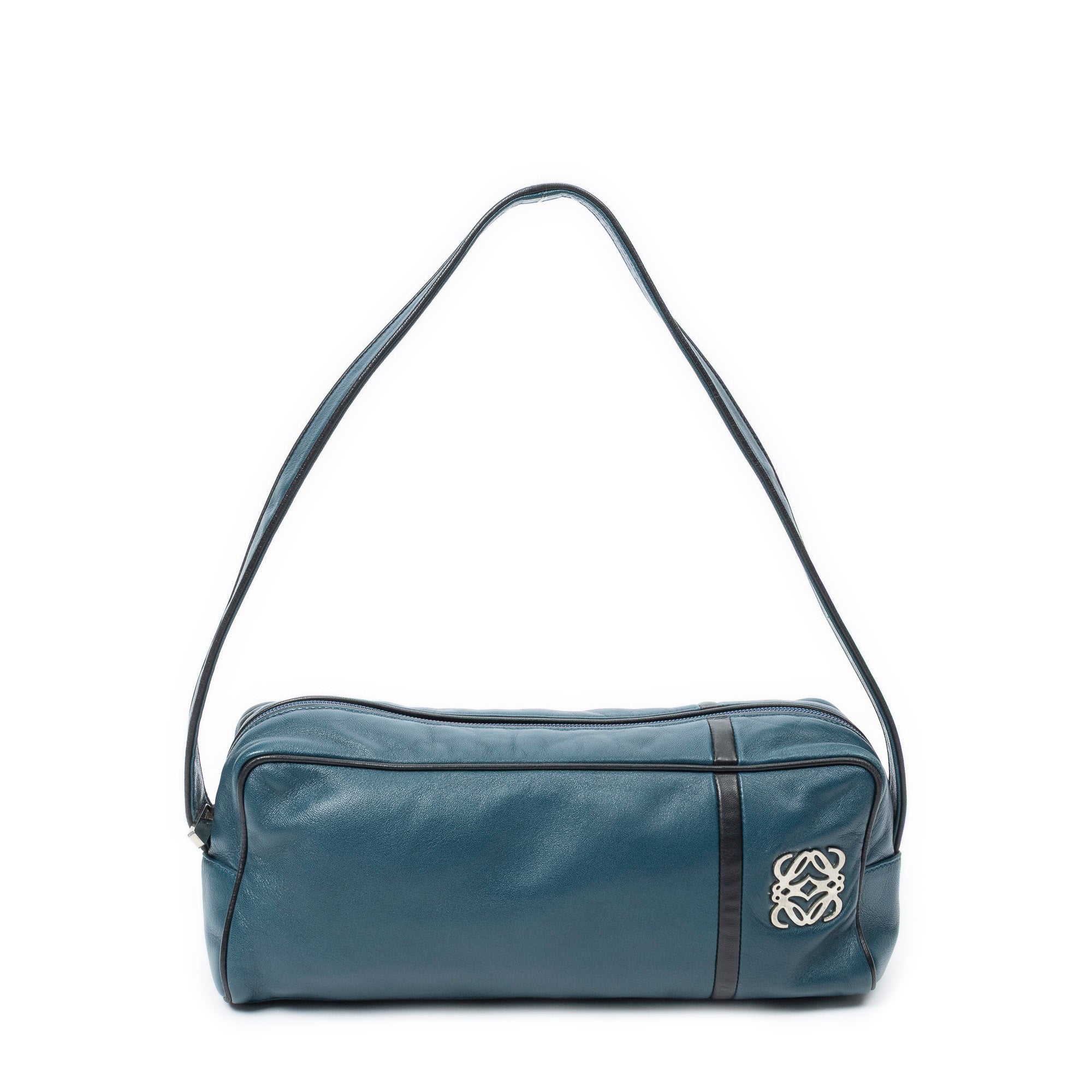 Shoulder Bag Rectangular Shoulder Boston Teal Calfskin Leather