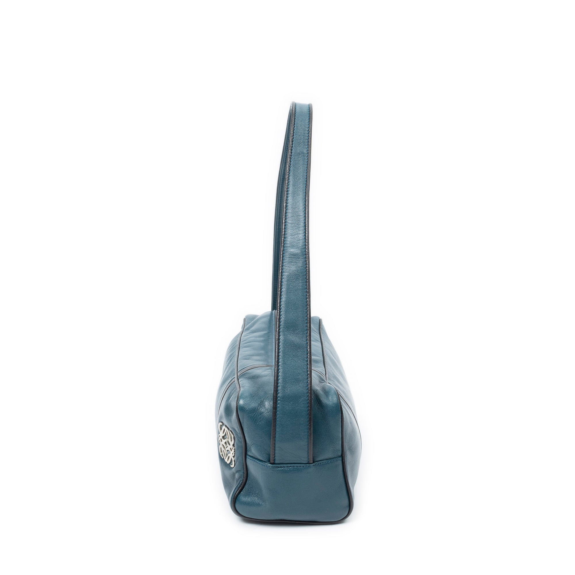 Shoulder Bag Rectangular Shoulder Boston Teal Calfskin Leather