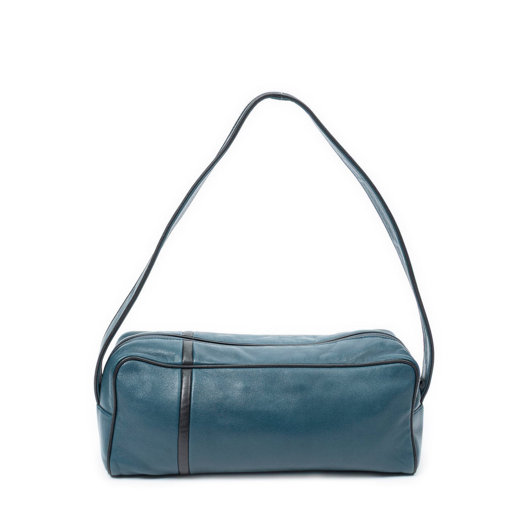 Shoulder Bag Rectangular Shoulder Boston Teal Calfskin Leather